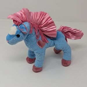 Mary Meyer Horse Plush Blue Pink Heart